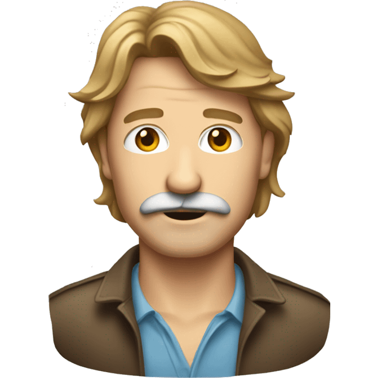 can you make me an emoji in png format with a transparent background, of a middle aged man with light brown hair in a mullet, and he has a moustache emoji