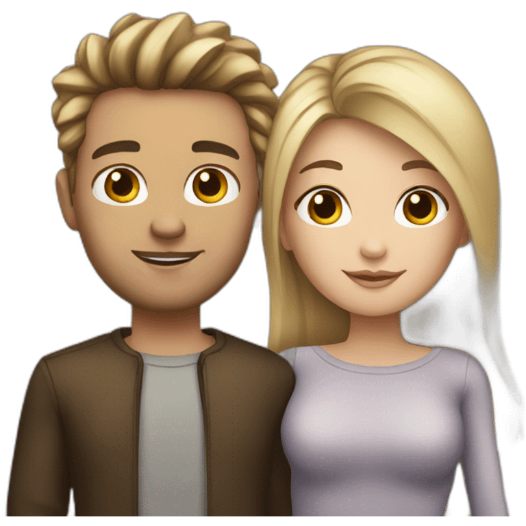 love white brunette couple emoji