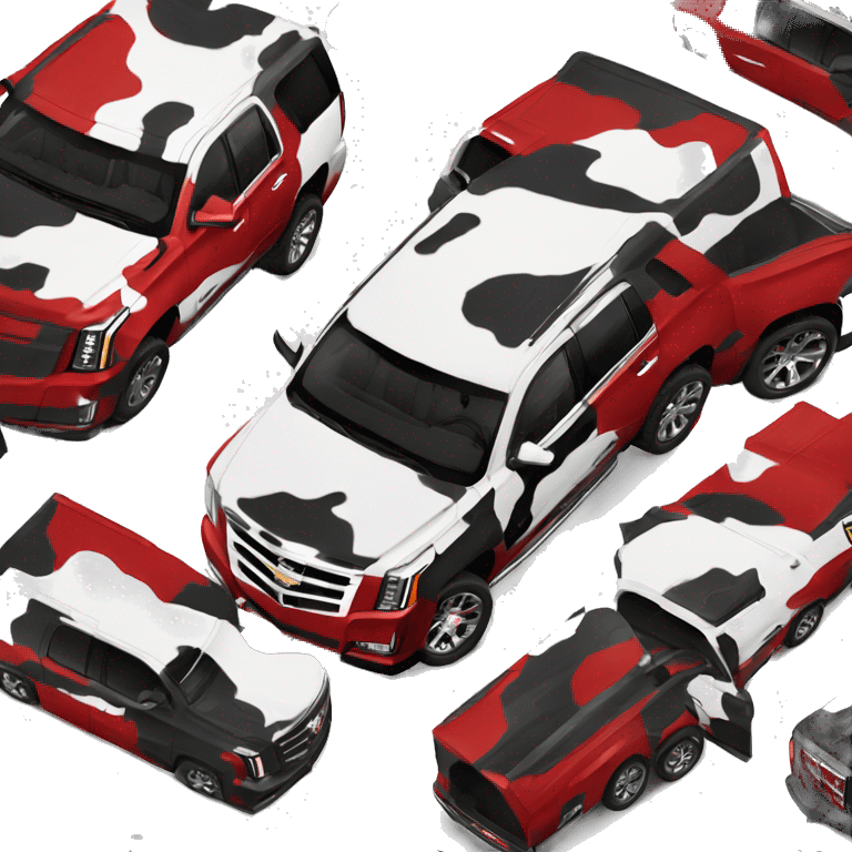  camouflage style red white and black, Cadillac Escalade emoji