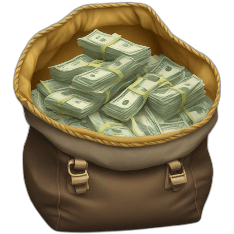 overloaded bag with money emoji