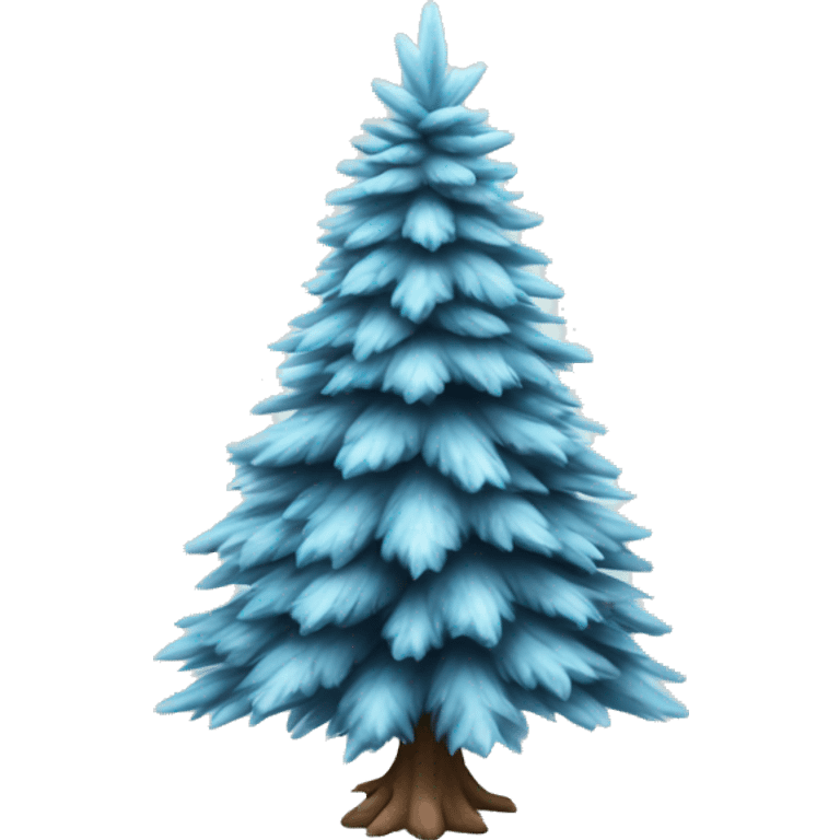 Realistic single isolated light blue fir christmas tree. emoji