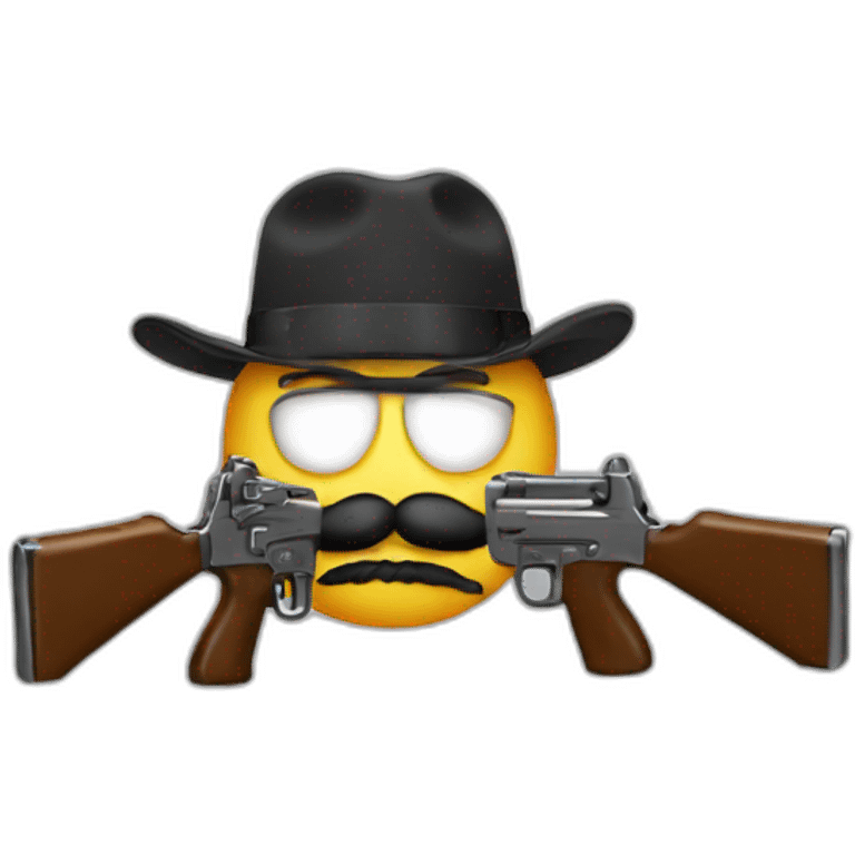 Mustache with guns emoji