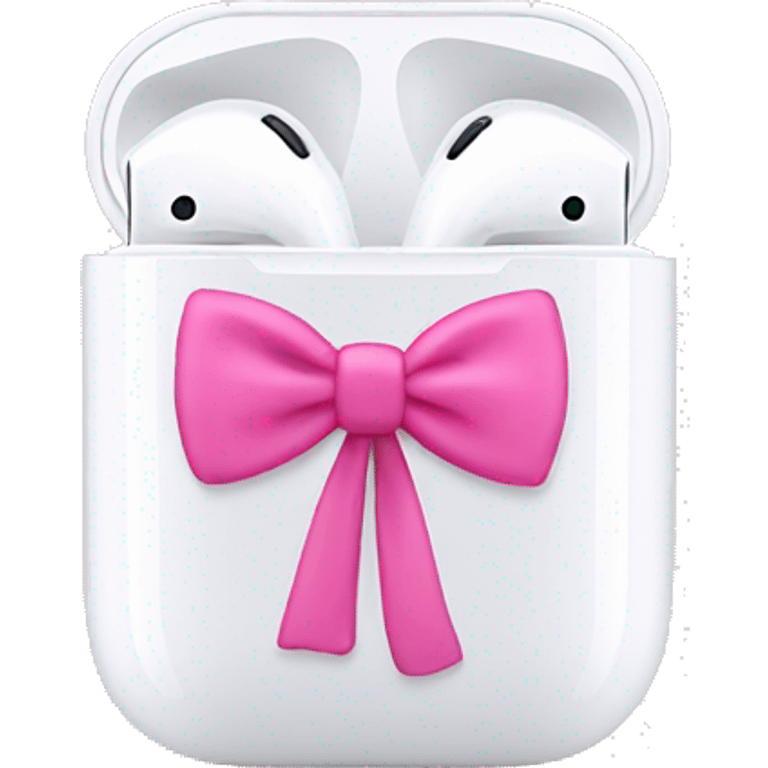 apple air pods with pink bow emoji