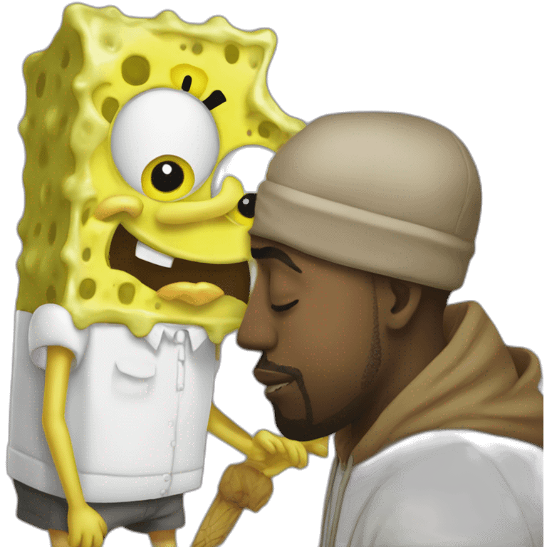 SpongeBob kissing kanye west emoji