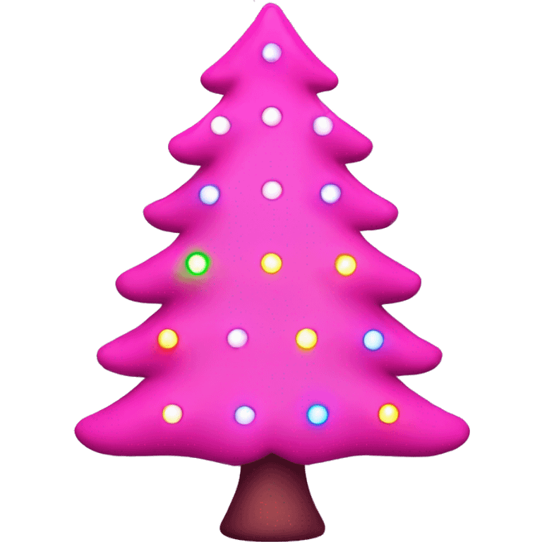 pink christmas tree with rgb lights emoji