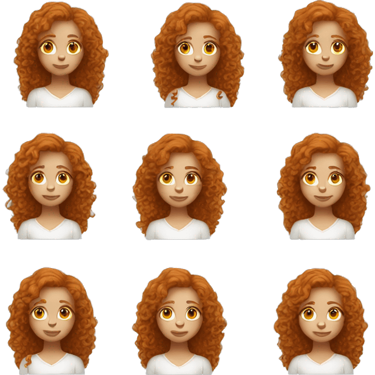 Cute long curly ginger hair girl emoji