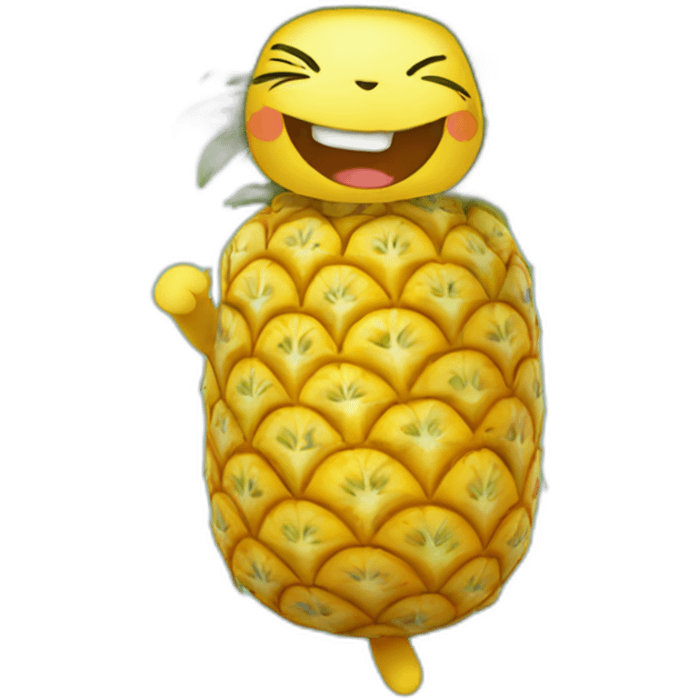 pineapple cat smiling and jump emoji