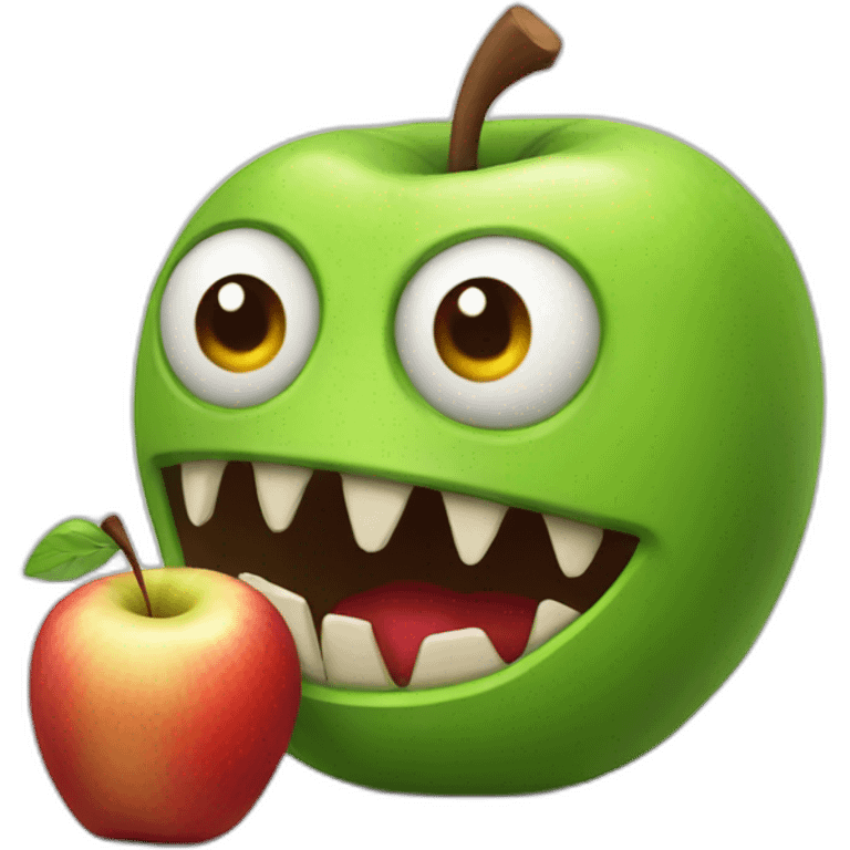 monster eating apple emoji