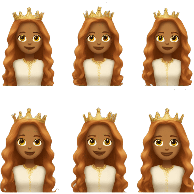 Queen with ginger long hair emoji