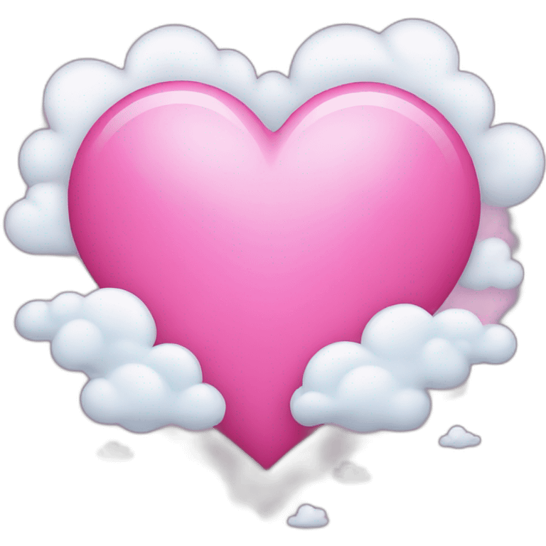 Pink heart with clouds emoji