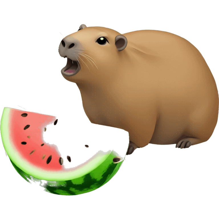 Capybara eating watermelon  emoji