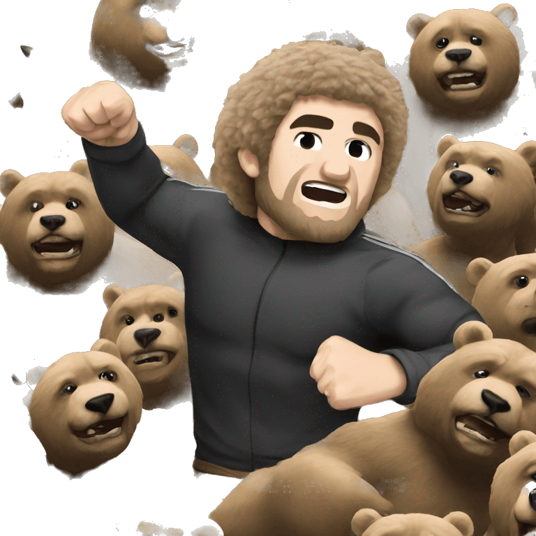 Khabib fighting against bear emoji