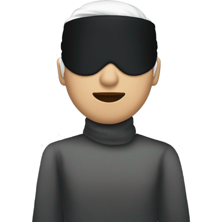 person with black blindfold and white hair emoji