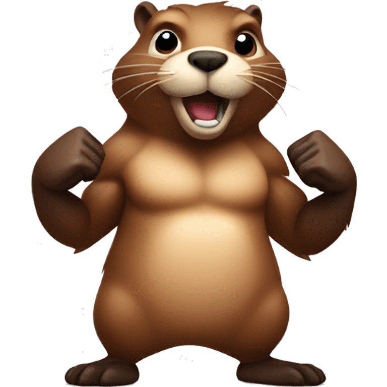 Beaver showing biceps emoji