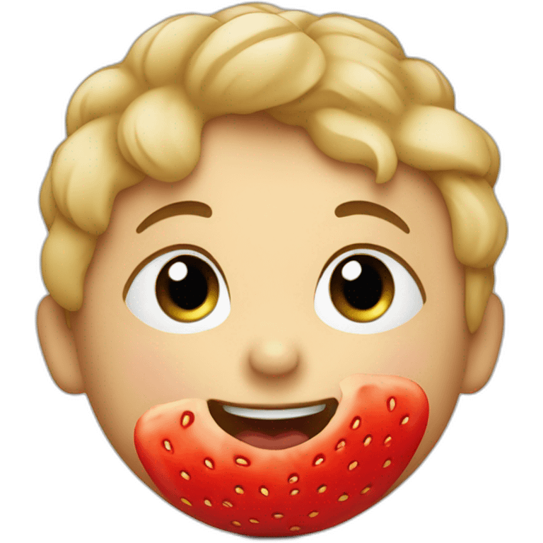 Un bébé avec fraise emoji