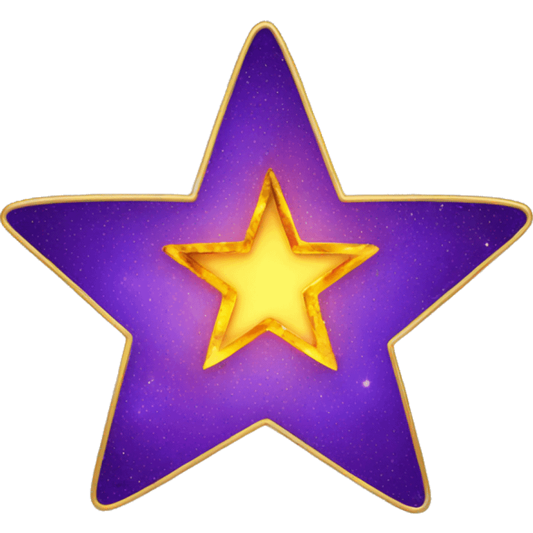 A Star made by Gold with fire symbol inside emoji