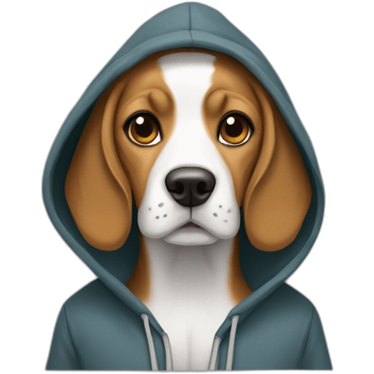 Beagle dog wearing hoodie emoji