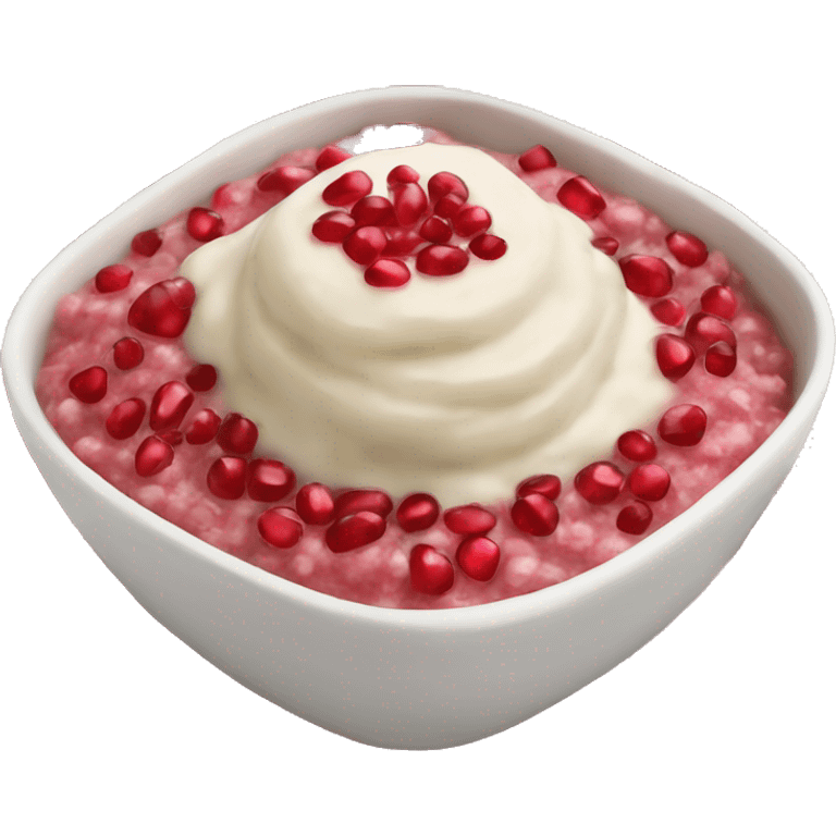 matbucha dip with pomegranate seeds on top emoji