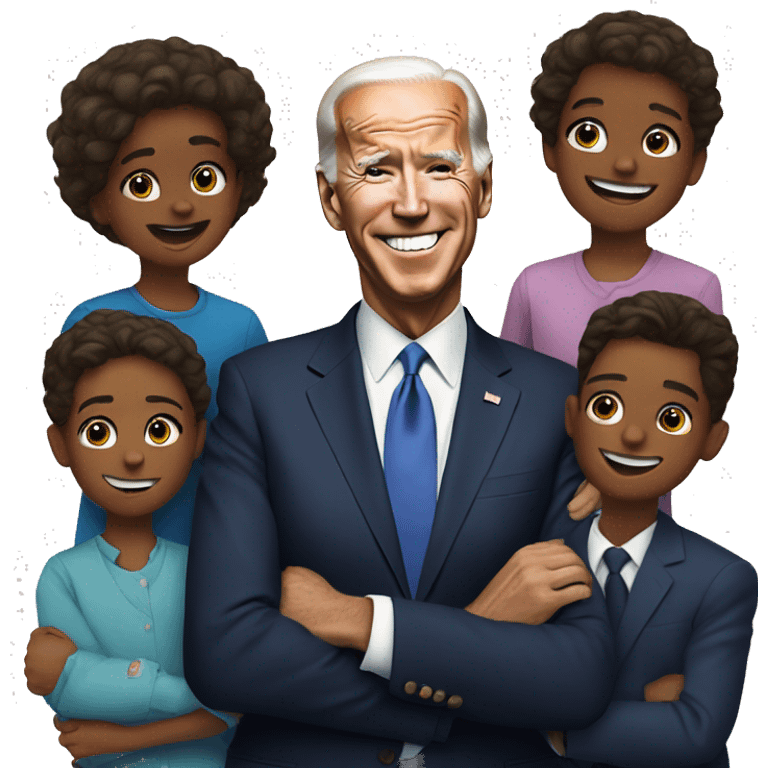 Biden and children  emoji