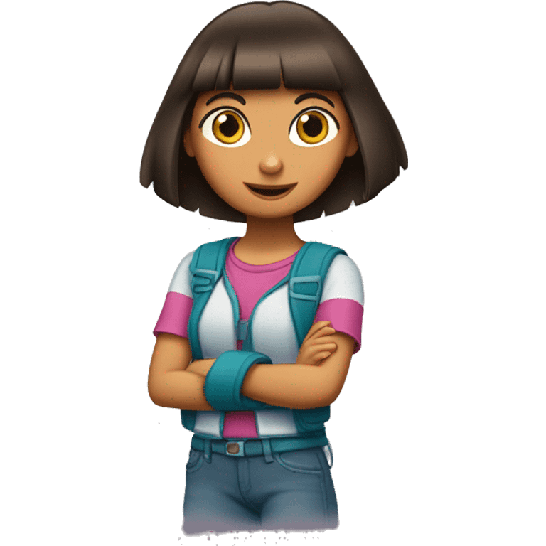 Dora la exploradora con un tenedor emoji