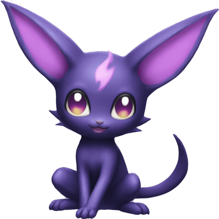 Dark Shiny Cute Kawaii Ethereal Dark Noibat-Delcatty-Espeon-fusion-hybrid full body emoji