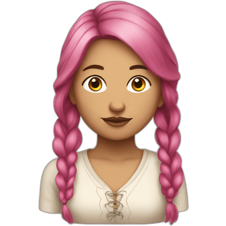 Métis woman with long and pink hair  emoji