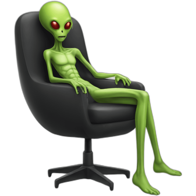 alien in a skinny chair emoji