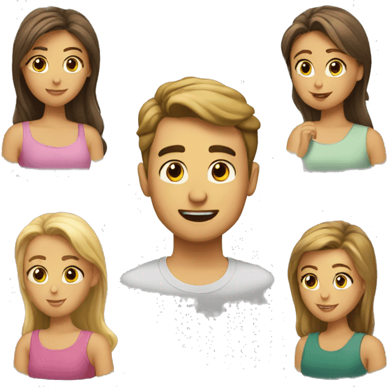 guy talking to multiple girls emoji