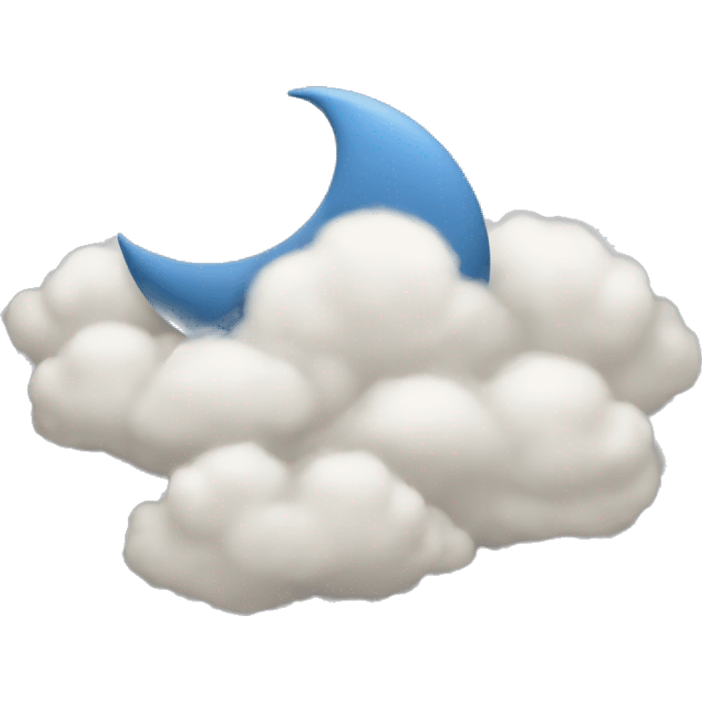 Crescent in a cloud emoji