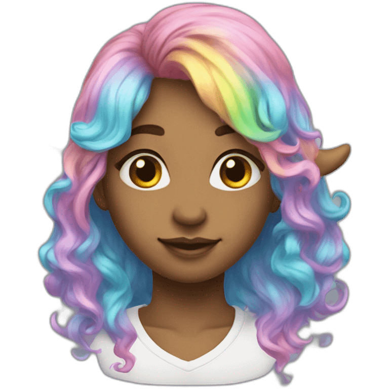 goldhorn-pastelcolor-rainbowhair-unicorn emoji