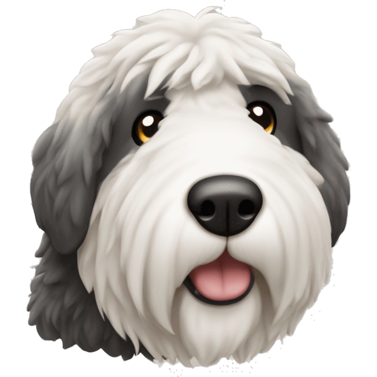 Old English sheep dog pooping emoji