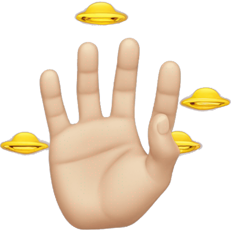 Two hands forming UFO letters with fingers emoji