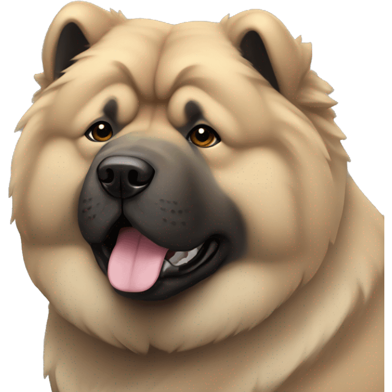 Beige grey chow-chow black muzzle emoji