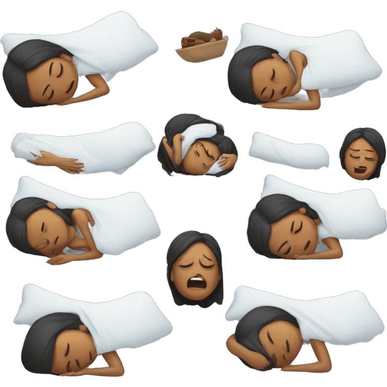 Woman sleeping and having a nightmare emoji