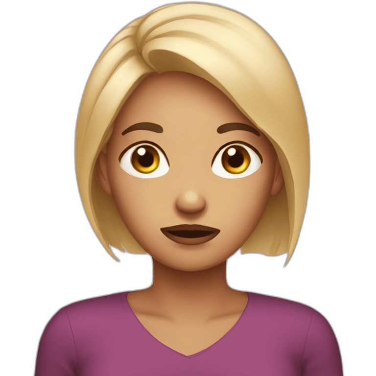 woman worried_ bright skin emoji