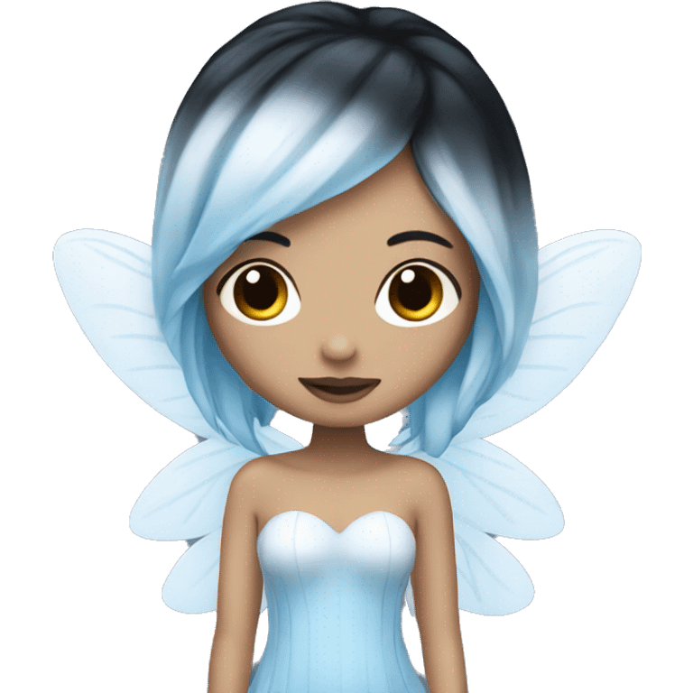 White fairy with black and blue hair emoji