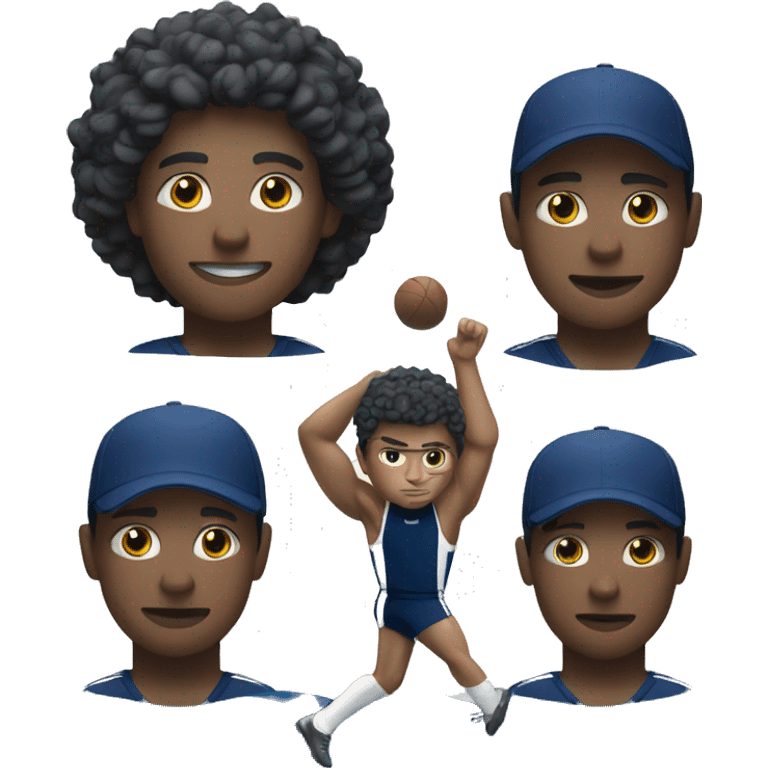 sportsman in dark blue sportswear  emoji