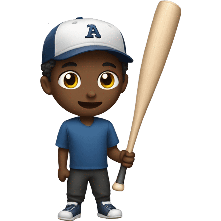 A boy with bat emoji