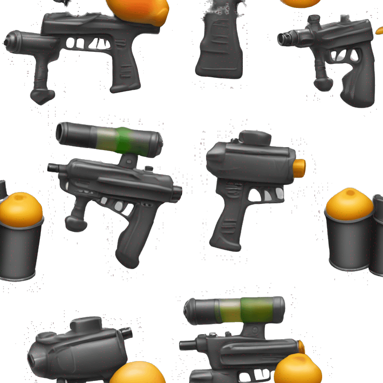 Realistic paintball gun tank isolated.  emoji