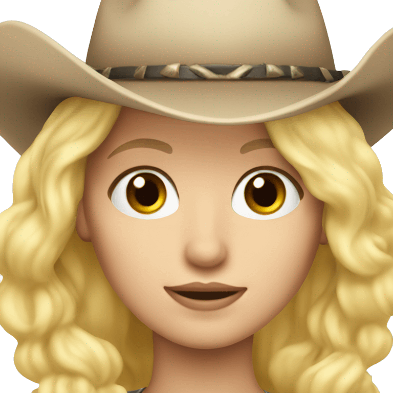 White girl with blonde hair and cowgirl hat  emoji