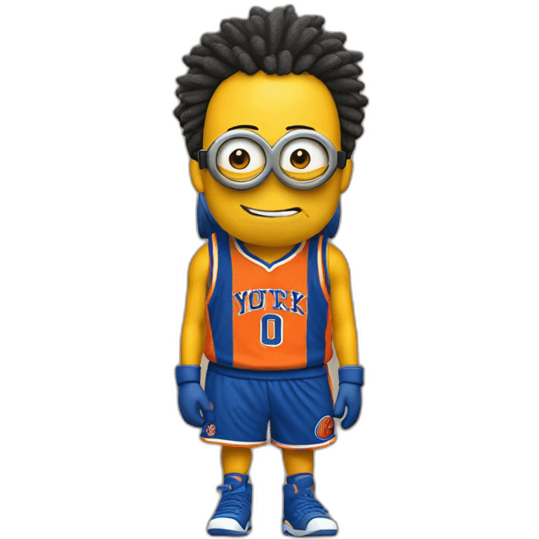 minion wearing 	New York Knicks jerssey emoji