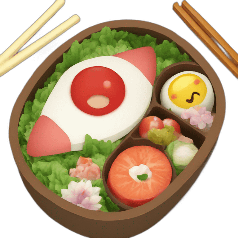 bento box on the theme of mononoke princess emoji