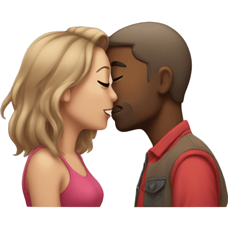 Boyfriend and girlfriend kissing each other  emoji