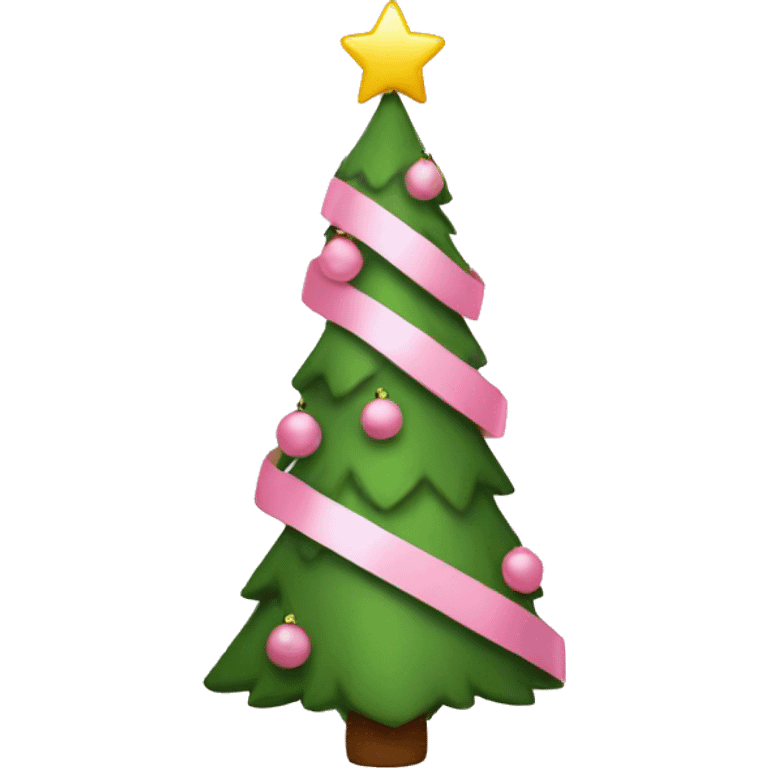 christmas tree with light pink bows emoji