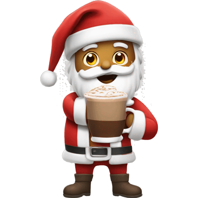 Santa with hot chocolate emoji