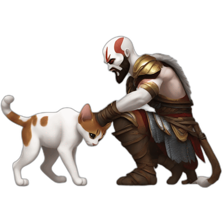 Kratos prying a cat emoji