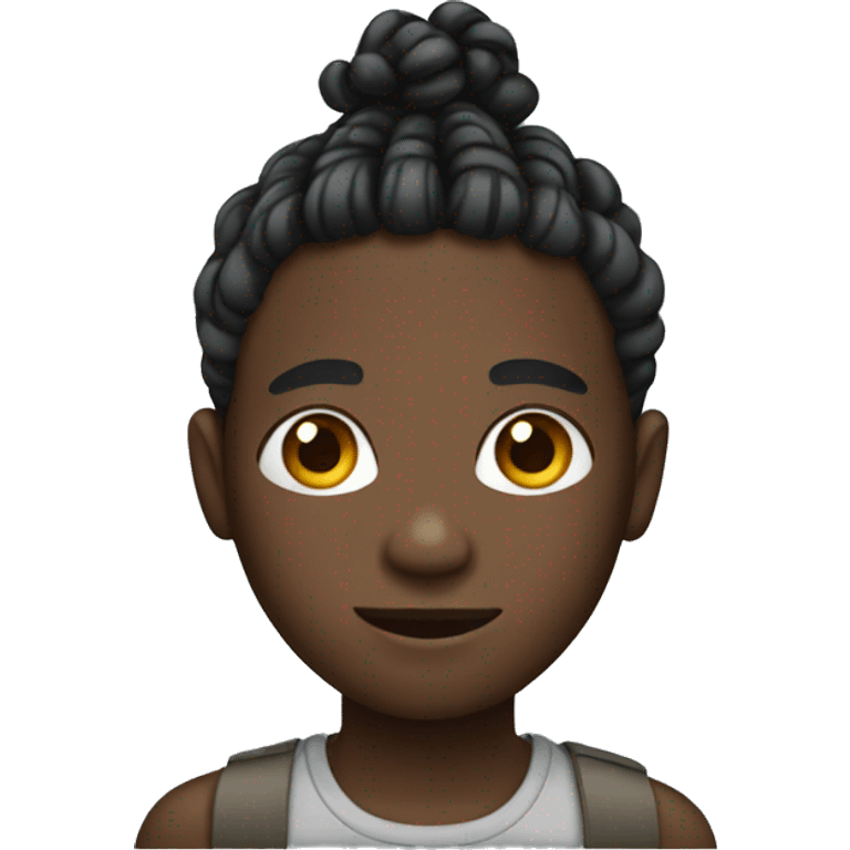 black boy with braids emoji