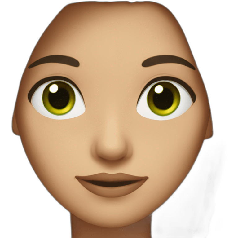 brunette woman with green eyes emoji