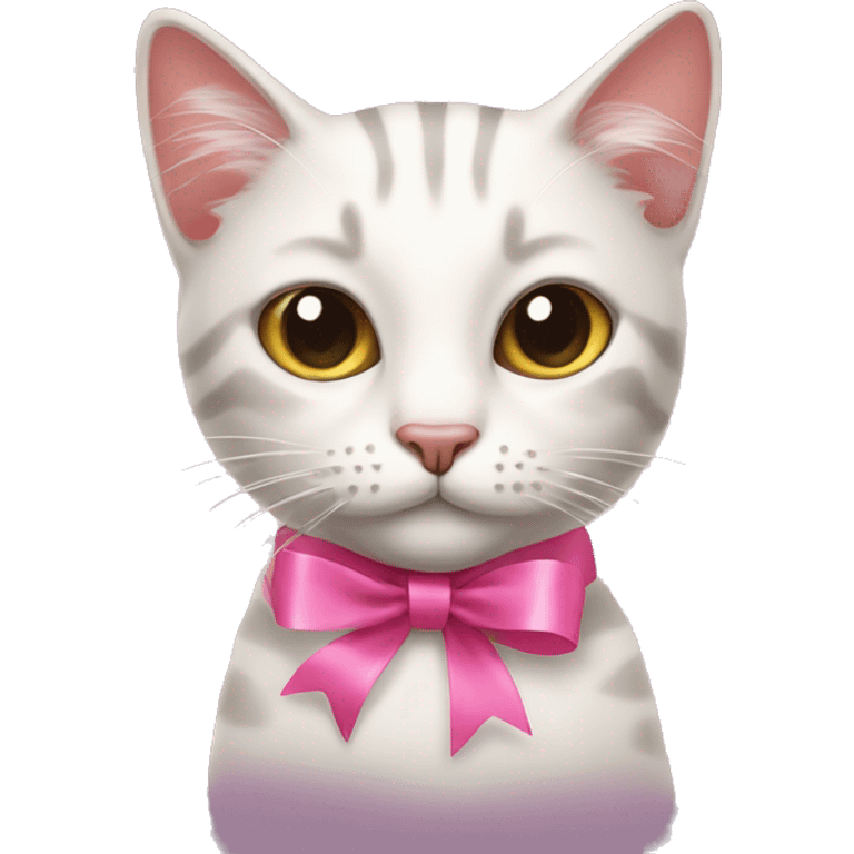 cat with pink ribbon emoji