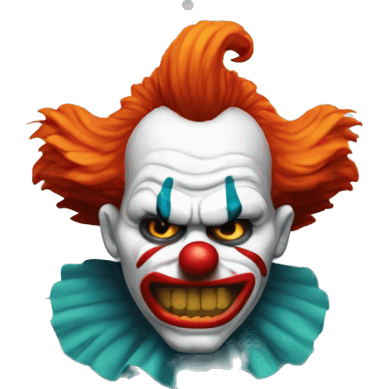 angry clown is sitting at his laptop emoji